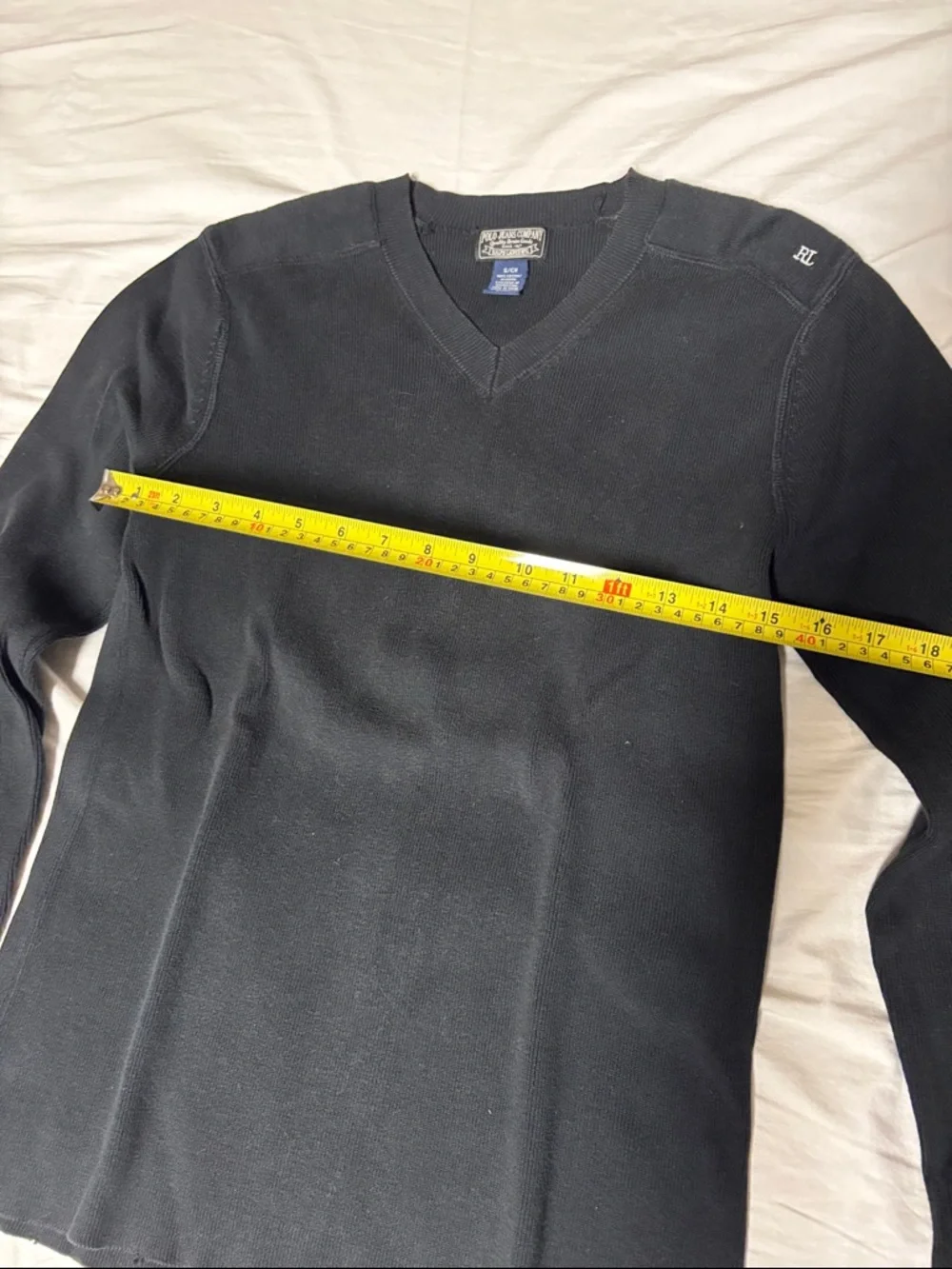 Vintage Polo Jeans Company V-Neck Sweater Size Small Black - Picture 4 of 6